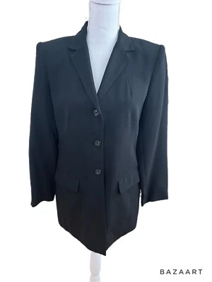 Norton McNaughton Women’s Size  8 Black Blazer Lined 3 Button Front - Image 1 of 3