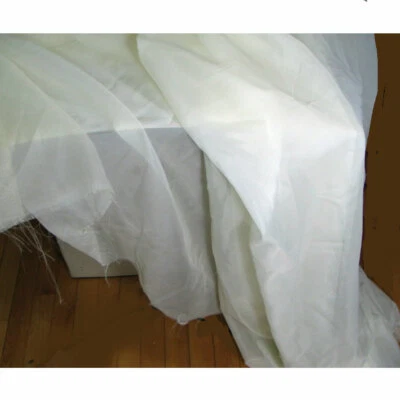 Por yarda 18 yardas x 118" material de tela crema amarillo pálido gasa transparente Foto 1 de 4