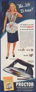 Apparecchio da stiro vintage 1946 PROCTOR Iron Ephemera Stampa anni 40 Annuncio - Foto 1 di 1