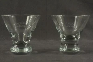Vintage Glass Barware Lot GENTLEMAN JACK Silver Logo Flared Rocks Liquor Glasses - Picture 1 of 4