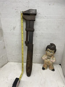 COES RAILROAD Worcester MA Monkey WRENCH 1800's Antique Wooden Handle 7” Rodgers - Picture 1 of 24