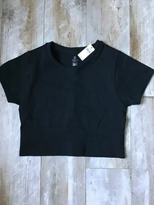 Crop top donna Offline Aerie nero senza cuciture elasticizzato taglia small manica corta - nuovo con etichette - Foto 1 di 3
