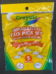 Crayola Wiederverwendbare Stoff Gesichtsmaske 5er Set inklusive Netz Wäschesack - Bild 1 von 2