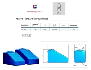 SERBATOIO CISTERNA  ELBI SSC 500 LITRI SOTTOSCALA ACQUA POTABILE - Foto 1 di 1