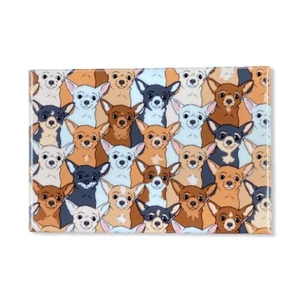 Chihuahua Dog Cartoon Art Magnet Handmade Dog Gifts And Kitchen Home Decor - Picture 1 of 12