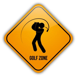 Golf Zone Schild Auto Autoaufkleber Aufkleber - "GRÖSSEN" - Bild 1 von 1