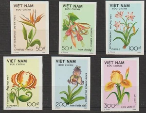 1989 Vietnam Stamps Flowers Collection Scott # 2030-2035 Imperf MNH      - Picture 1 of 1