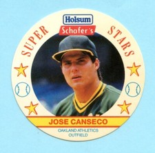 1989 Holsum Super Stars # 5 Jose Canseco -- Athletics --Box 312