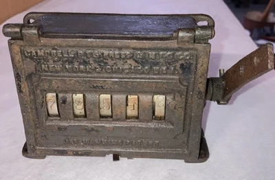 Antique Cast Iron Campbell Printing Press Mfg Co Mechanical Counter - Image 1 of 4