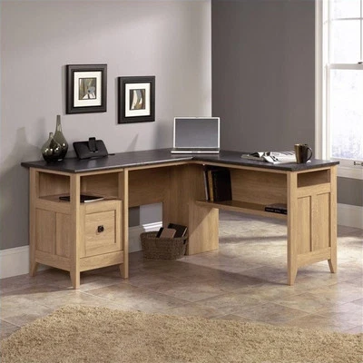 Sauder August Hill L-Desk in Dover Oak — 第 1/4 张图片
