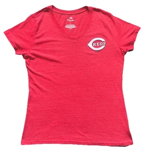 Fanatics Damen XL Cincinatti Reds Baseball V-Neck T-Shirt Rot Weiß Logo MLB - Bild 1 von 7