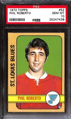 1972-73 Topps #52 PHIL ROBERTO PSA 10 GEM-MT 25247438  - Image 1 of 3