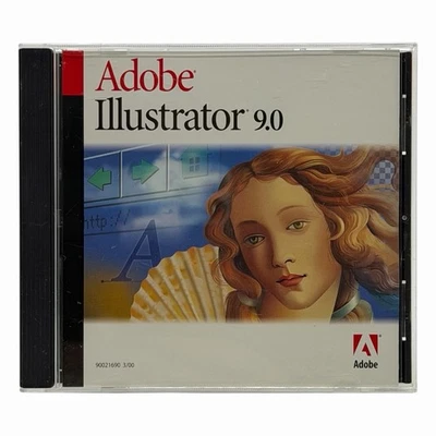 Adobe Illustrator 9.0 (PC, 2000) Vintage Windows Software w/ Serial Numbers - Image 1 of 4