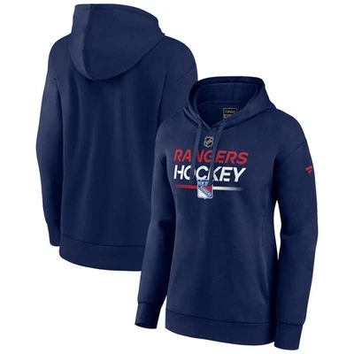 Women's Fanatics  Navy New York Rangers Authentic Pro Pullover Hoodie - Image 1 of 3