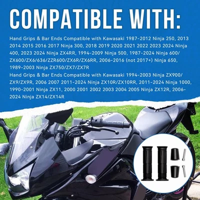 SE ADAPTA A EMPUÑADURAS Y EXTREMOS DE BARRA KAWASAKI NINJA 250 400 ZX6 ZX6R ZX7 ZX9 ZX10 ZX10R ZX14 Foto 1 de 4