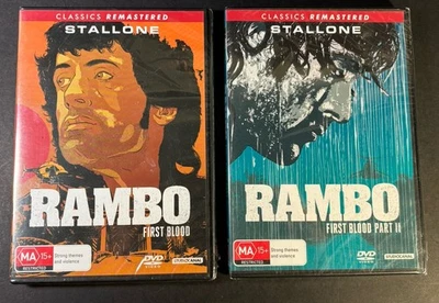 Rambo DVD Bundle First Blood + Part II Classics Remastered New Sealed Region 4 - image 1 of 4