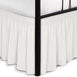 Wickelbare Bettröcke mit geteilten Ecken für Queensize-Betten 15" Drop, Elfenbein Adju... - Bild 1 von 8