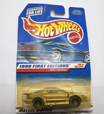 Hot Wheels Iroc Firebird (Gold) 1998 First Editions #653 16/40 CARTÓN VARIATION - Image 1 of 4