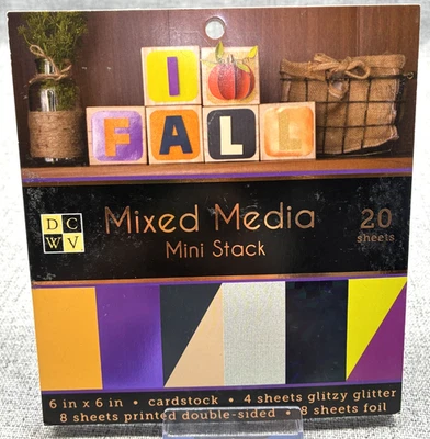 DCWV Mixed Media Fall Scrapbooking Paper Pads 6x6 Design Assortment Cardstock - Image 1 of 4