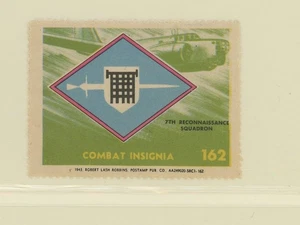 Mr Fancy Cancel WW II Combat Insignia Lbl 7th Recon Sqad #162 No Gum #29 - Picture 1 of 1