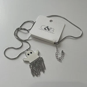 Collana Halloween Fantasma Donna Christopher And Banks NUOVA - Foto 1 di 3