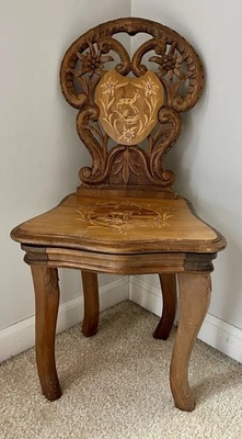 РЕДКИЙ швейцарский музыкальный стул Black Forest миниатюрный детский рабочий - Изображение 1 из 4