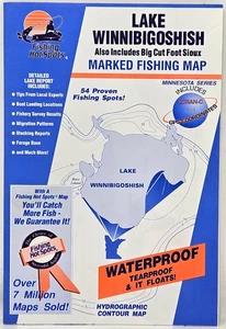 Mapa de pesca marcado de Minnesota de pesca Hot Spots Lake Winnibigoshish No. M226 1994 - Imagen 1 de 4
