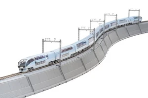 TOMIX N gauge Embankment Large Curve S-shaped Rail Set 91045 Model Train w/Power - Picture 1 of 6