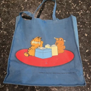 Borsa Garfield blu 1978 lettura con orso Pookie Jim Davis vintage - Foto 1 di 15