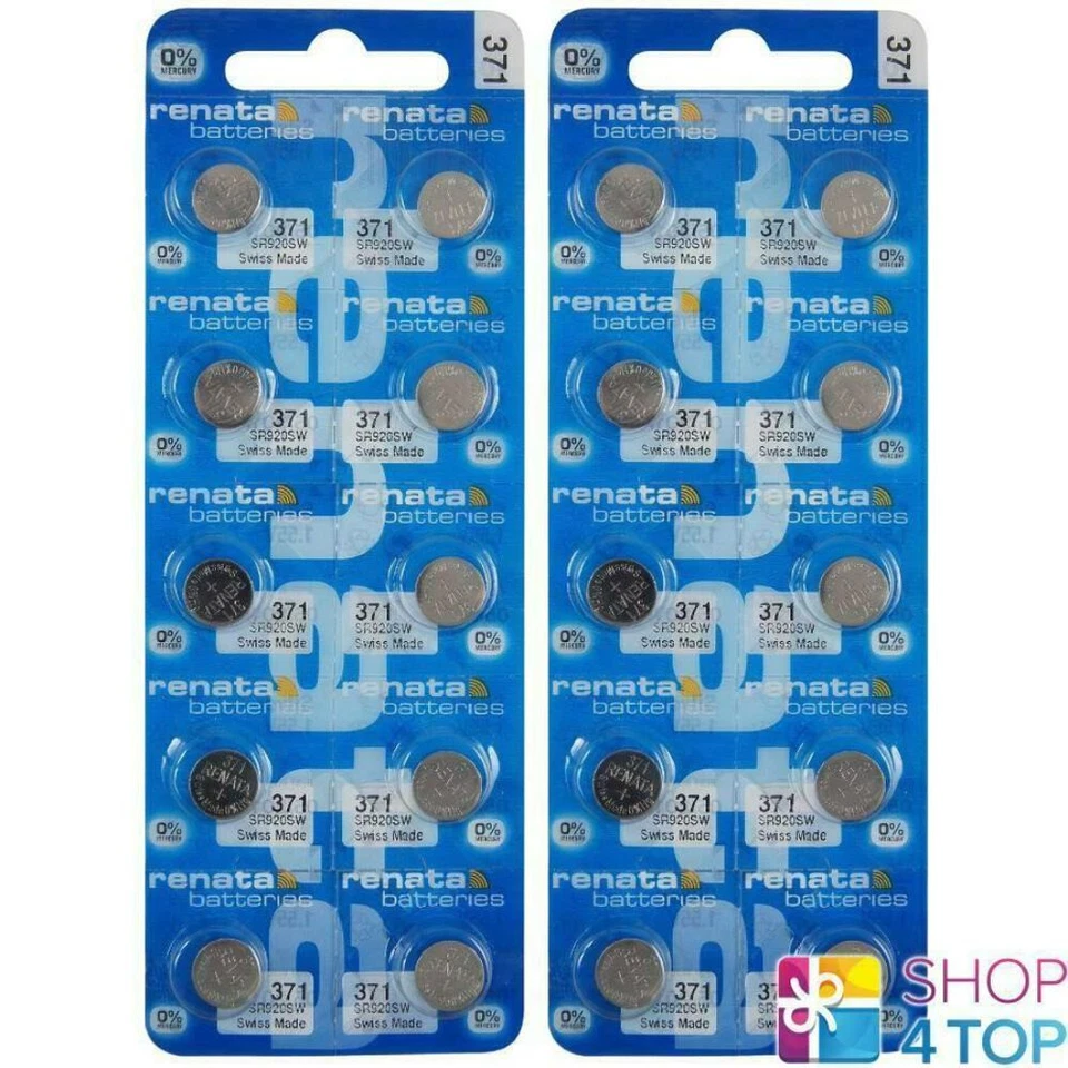 20 RENATA 371 SR920SW BATTERIES SILVER 1.55V WATCH SWISS MADE EXP 2026 NEW - Image 1 of 1