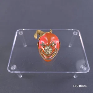 Vintage Lisner Clown Pin Lucite Jelly Belly irisierend orange rosa goldfarben - Bild 1 von 8