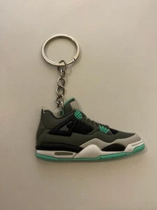 AIR JORDAN 4 RETRO-(GREEN GLOW)-2D SNEAKER KEYCHAIN - Picture 1 of 3