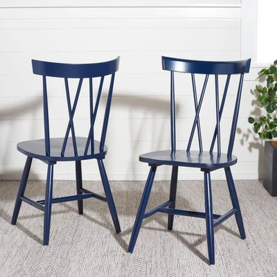 Home Collection Friar Navy Blue X-Back Windsor Dining Chair Set of 2 Foto 1 de 4