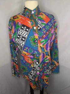 Camisa De Colección Simplicity Para Mujer Cuello Azteca Occidental Abotonada Manga Larga Talla S - Imagen 1 de 7