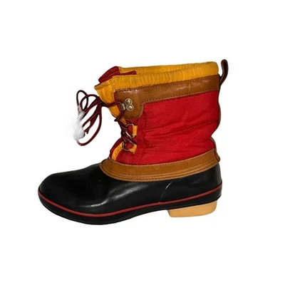 Botas de pato vintage talla 8 años 80 bloque de color con cordones polar plantilla extraíble para nieve Foto 1 de 4