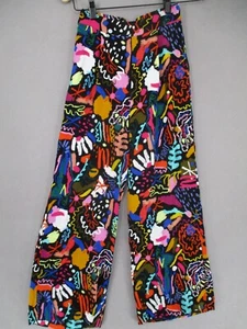 Gorman Pants Womens 6 Black Red Blue Wide Relaxed High Rise Abstract Art - Picture 1 of 16