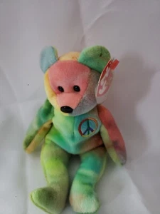 TY BEANIE BABY 1996 PEACE THE RAINBOW BEAR NEAR MINT TAGS INTACT - Bild 1 von 4