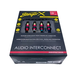 Stinger XI2417 Premium 4-Channel RCA Interconnect 17 Feet X2 Series Car Audio - Picture 1 of 14