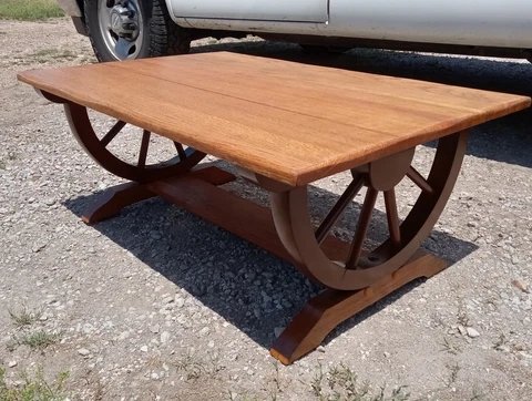 Mid Century Oak Wagon Wheel Coffee Table  (CT310) Cover