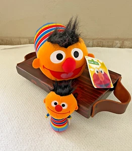 Sesame Street ERNIE Set of 2 Plush Stackable PIllow and Itty Bitty Stuffed - Picture 1 of 14