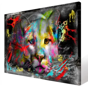 Panther Raubkatze Tiere Abstraktes Wandbilder Bilder Leinwand Modern XXL 2702A - Bild 1 von 7
