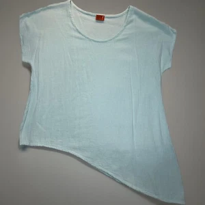 Oh My Gauze 2 (L/XL) asymmetrisches Top Lagenlook minimalistisch hellblau - Bild 1 von 6