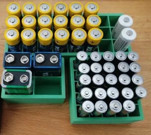 AA AAA and 9V Battery Trays | Battery Holder | Stackable Battery Storage - Picture 1 of 5