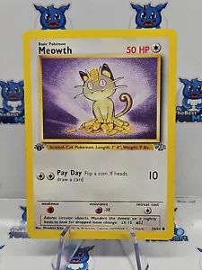Meowth 56/64 1st Edition Jungle Pokemon LP  - Picture 1 of 2