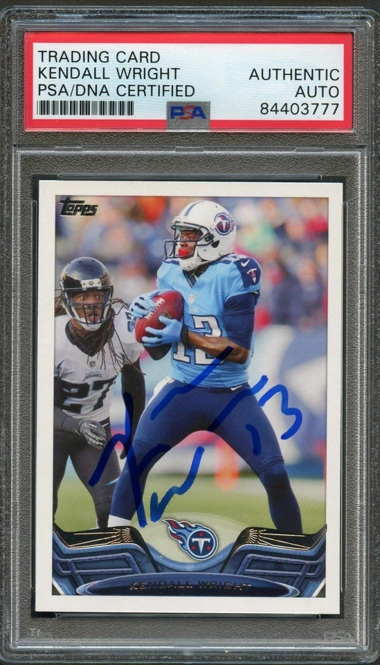 2012 Topps #378 Kendall Wright AUTO card PSA Slabbed Tennessee Titans Signed - Image 1 of 2