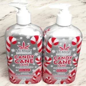 HEMPZ 2pc Lot Candy Cane Lane Holiday Herbal Body Moisturizers 17oz ~ READ (x2) - Picture 1 of 1