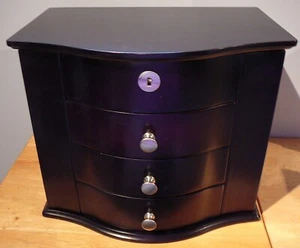 Dark Wood Bombay Company Jewelry Box Chest Organizer 14.5" - Picture 1 of 12