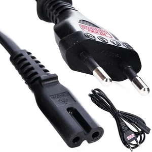 AC Stromkabel Netzkabel EU Stecker 2 polig 1,5 m Kaltgerätekabel Euro Kabel - Bild 1 von 6