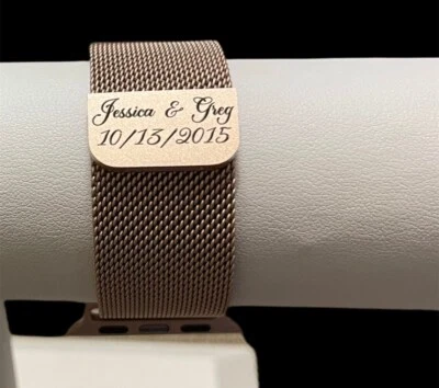 Engraved Personalized Milanese Watch Band Strap 20mm & 22mm Loop Bracelet - Image 1 of 4
