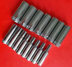 NEW Craftsman Tools 15 Piece Deep 3/8" METRIC MM 6 Point Socket Set 6-19mm +21mm - Picture 1 of 8